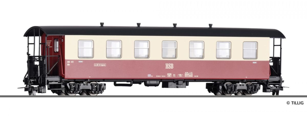 Tillig H0e 03921 - Personenwagen KBtr mit Traglastenabteil der HSB, Ep. V/VI | Modellbahn | Modelleisenbahn