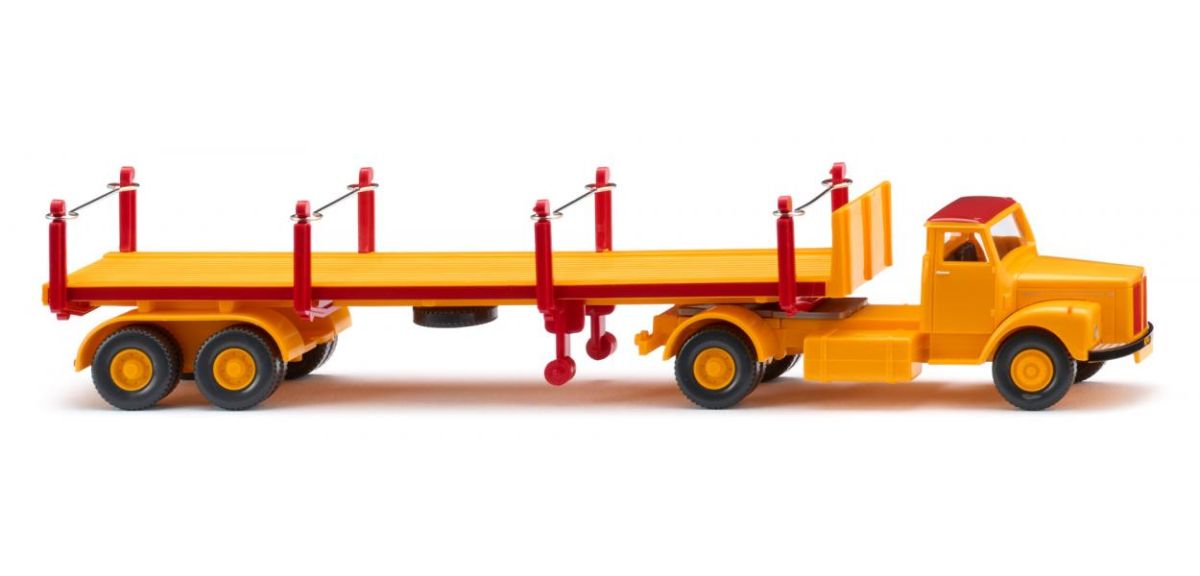 Wiking H0 (1:87) 051844 - Rungensattelzug (Scania) - signalgelb/karminrot | Modellbahn | Modelleisenbahn