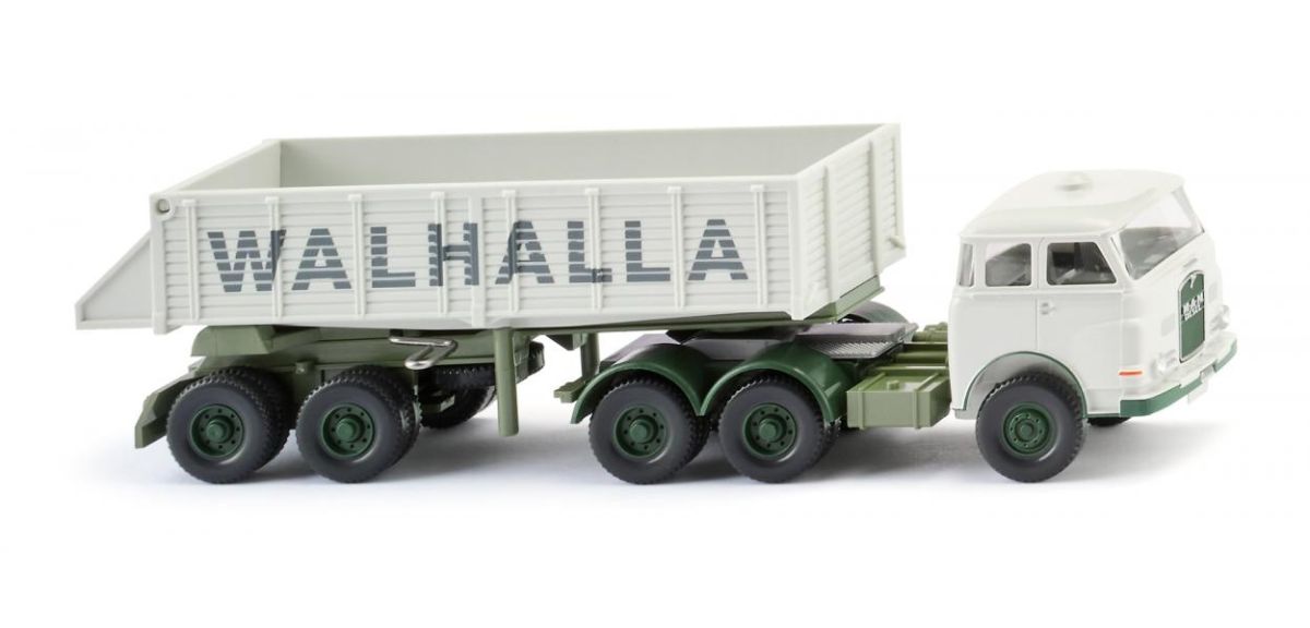 Wiking H0 (1:87) 067712 - Hinterkippersattelzug (MAN Pausbacke)"Walhalla Kalk" | Modellbahn | Modelleisenbahn