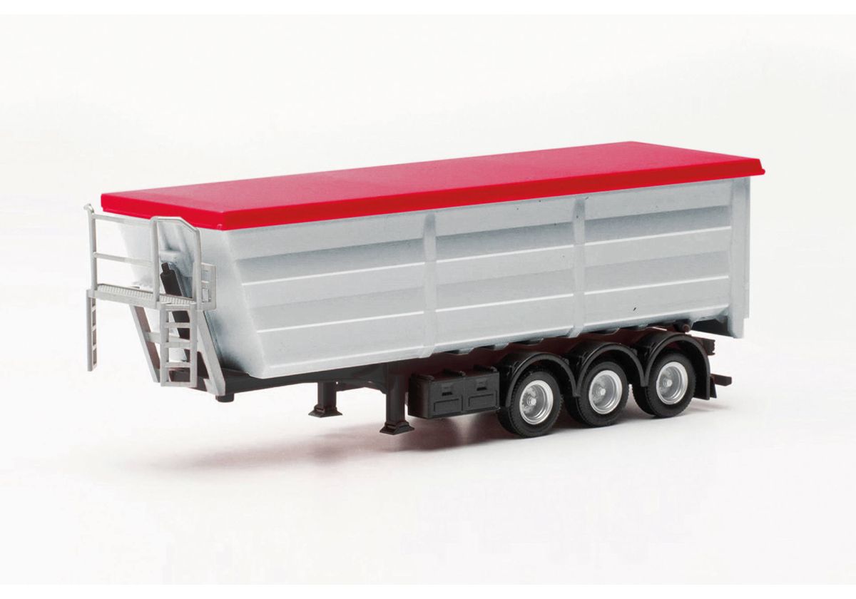 Herpa H0 (1:87) 077057-002 - Stahlmuldenauflieger, silber | Modellbahn | Modelleisenbahn