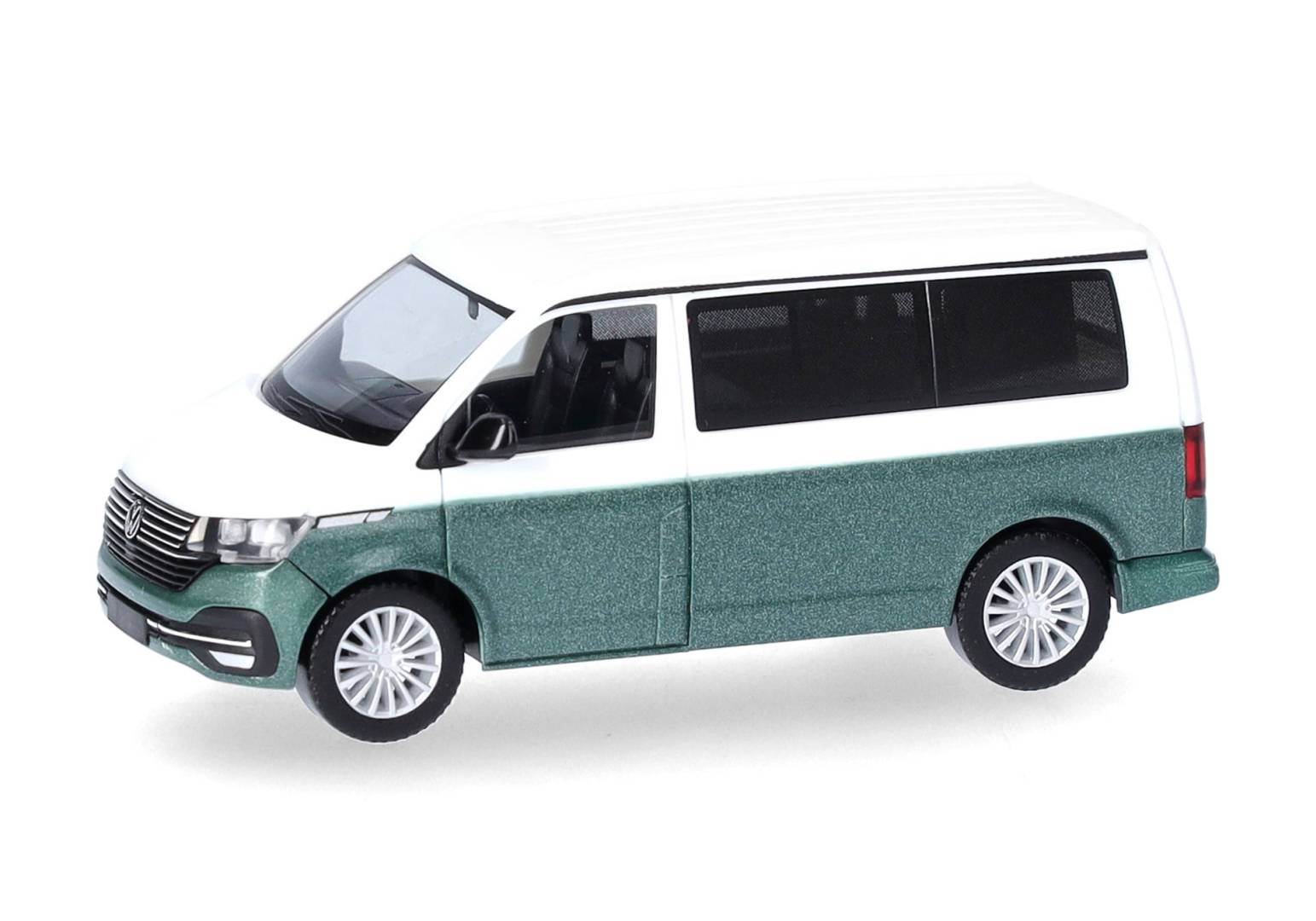 Herpa H0 (1:87) 096805-004 - Volkswagen (VW) T6.1 California, Candy Weiß / Bay Leaf Green metallic | Modellbahn | Modelleisenbahn