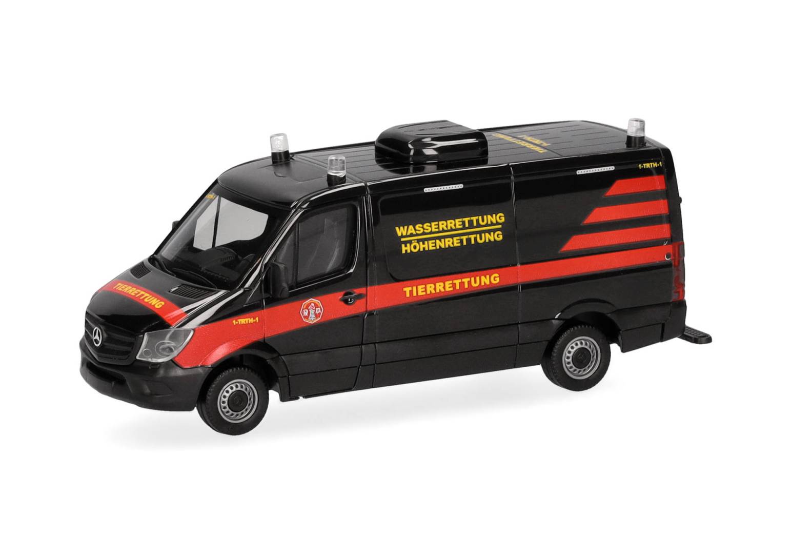 Herpa H0 (1:87) 098717 - Mercedes-Benz Sprinter 13 Kasten Flachdach Gerätewagen Höhenrettung Tierrettung Essen e.V. | Modellbahn | Modelleisenbahn