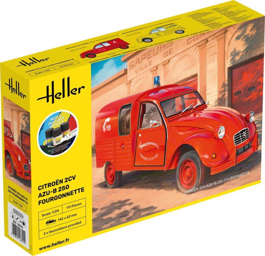Heller 58701 - 1:24 STARTER KIT Citroen 2CV Fourgonette AK 250 | Modellbau