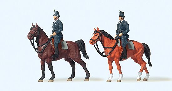 Preiser H0 (1:87) 10399 - H0 Berittene Polizei um 1960 | Modellbahn | Modelleisenbahn