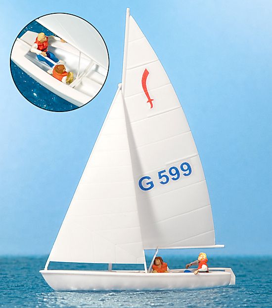 Preiser H0 (1:87) 10677 - Segler (2). Segelboot Korsar | Modellbahn | Modelleisenbahn
