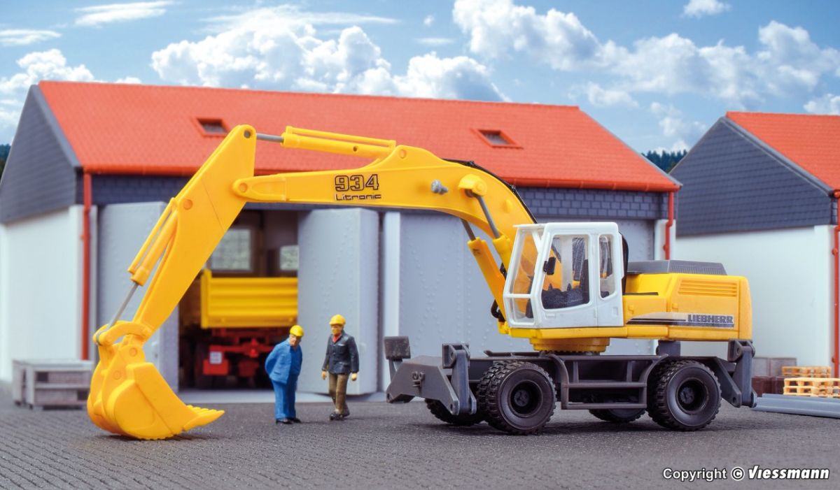 Kibri H0 (1:87) 11261 - Spur H0 LIEBHERR 934 Litronic mit Radfahrwerk | Modellbahn | Modelleisenbahn