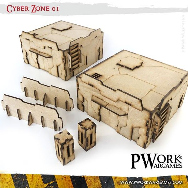 PWork Wargames PWTS00501MDF - MDF Terrain Cyber Zone 01 | Tabletop
