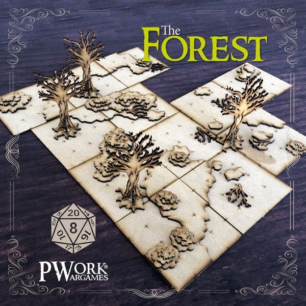 PWork Wargames PWFT00320MDF - MDF RPG Tiles The Forest | Tabletop