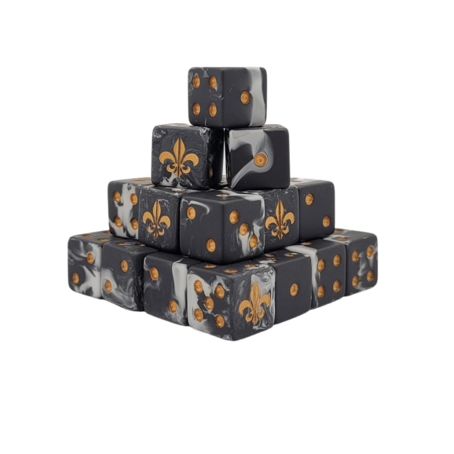 Baron of Dice SCI-IMP-SIS-03-SQ - Fleur De Lis Heritage Black Dice | Tabletop