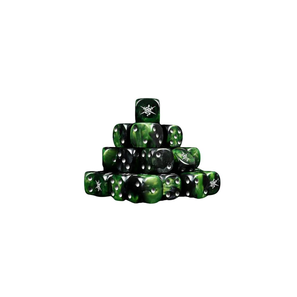 Baron of Dice CHAOS-AL-04-RD - Shadow Vipers Green Round 16mm | Tabletop