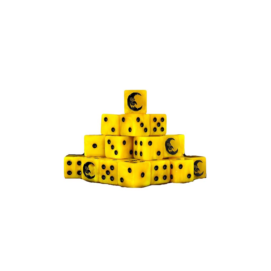 Baron of Dice FAN-GITZ-02-SQ - Yellow Full Moon Square 16mm | Tabletop