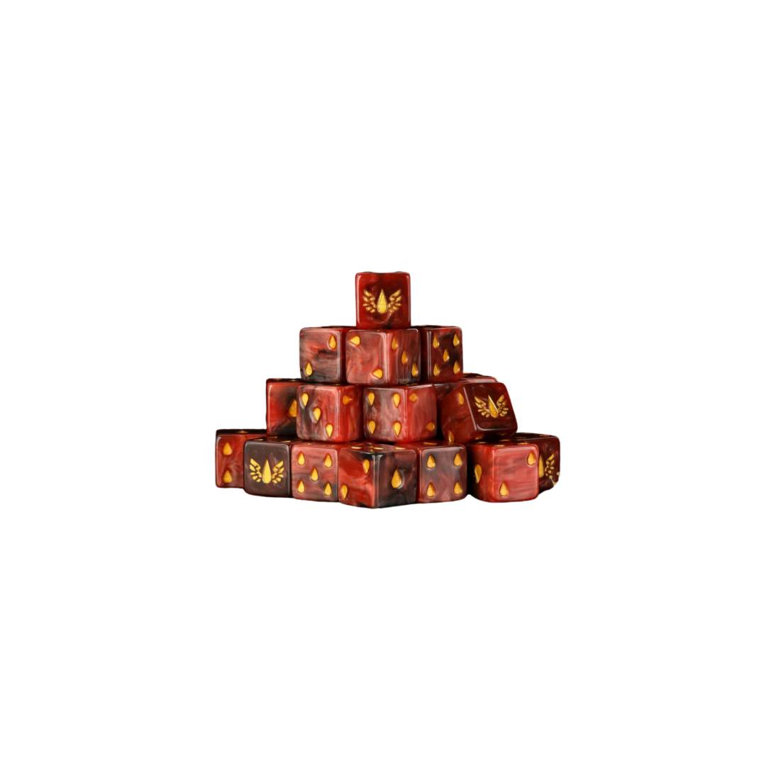 Baron of Dice SCI-IMP-BA-01-SQ - Blood Soaked Angels Dice 16 Sq | Tabletop