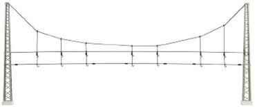 Sommerfeldt H0 (1:87) 132 - Quertragwerk komplett mit Masten 480 mm Bausatz (1 Stück) {# 132} | Modellbahn | Modelleisenbahn