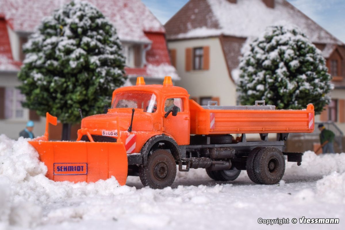 Kibri H0 (1:87) 15001 - Spur H0 MB Rundhauber mit Spitzpflug SCHMIDT | Modellbahn | Modelleisenbahn