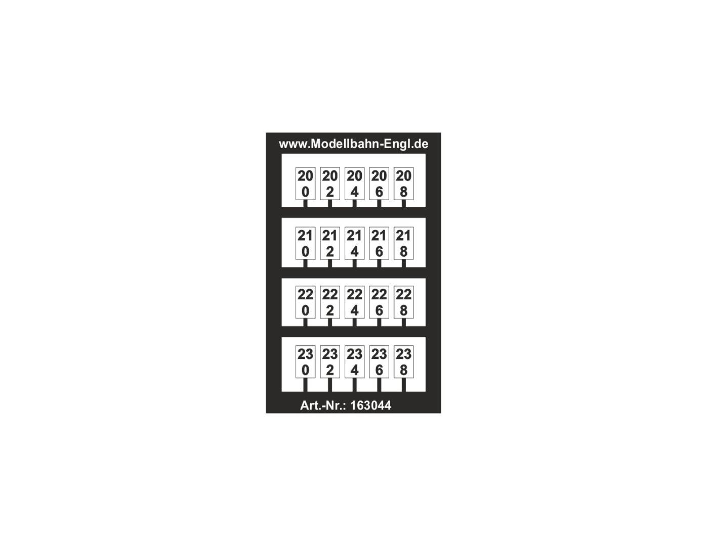 Modellbahn Engl 0 163044 - 20x Hektometertafel, groß | Modellbahn | Modelleisenbahn
