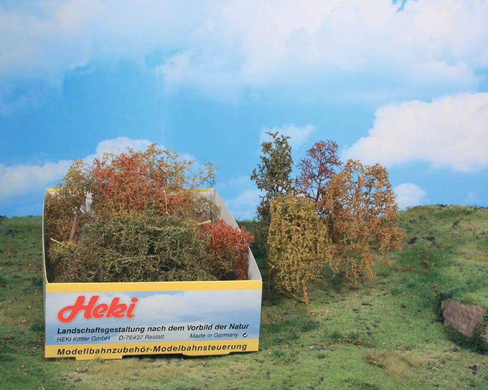 Heki 1673 - Blätterbäume u. Büsche, 15 Stück herbstlich | Modellbahn | Modelleisenbahn