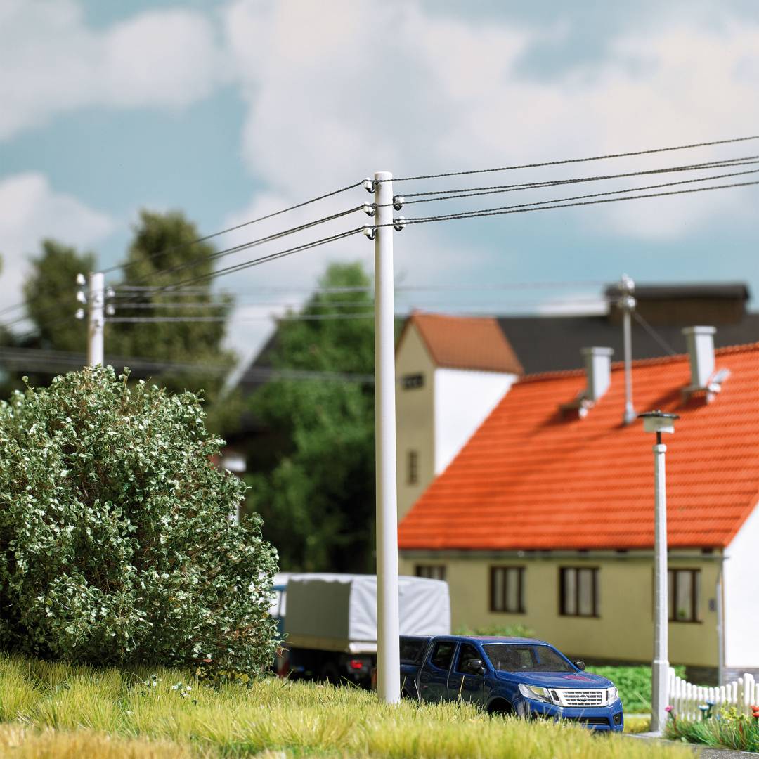 Busch H0 (1:87) 1751 - 12 Betonmasten | Modellbahn | Modelleisenbahn