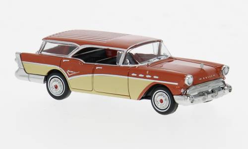 Brekina H0 (1:87) 18179 - Brekina, Buick Century Caballero, orange/hellbeige, 1957, 1:87 | Modellbahn | Modelleisenbahn