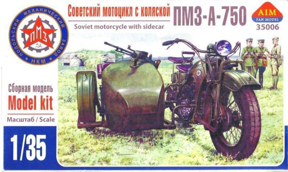 AIM -Fan Modell AIM35006 - 1:35 PMZ-A-750 Soviet motorcycle with sidecar | Modellbau