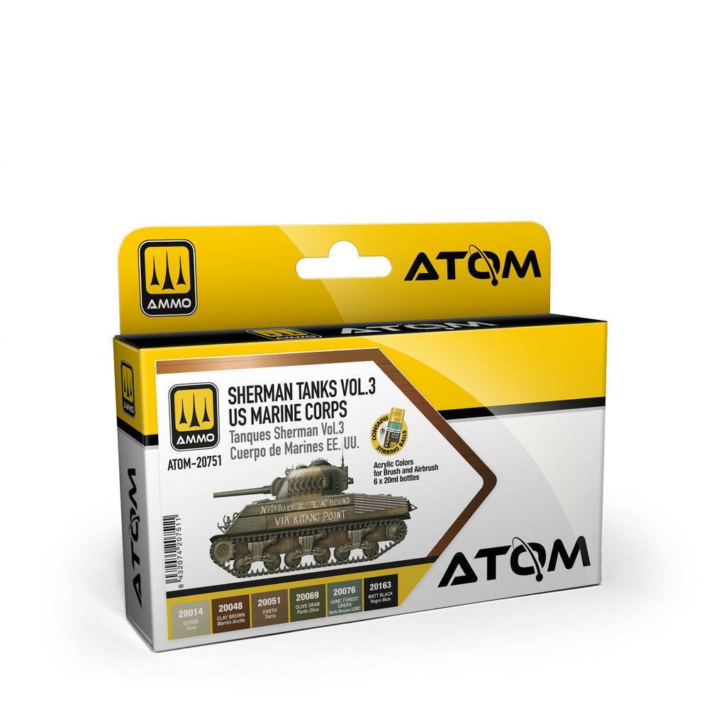 AMMO by MIG Jimenez ATOM-20751 - ATOM Sherman Tanks Vol 3 WWII US Marine Corps Set | Modellbau