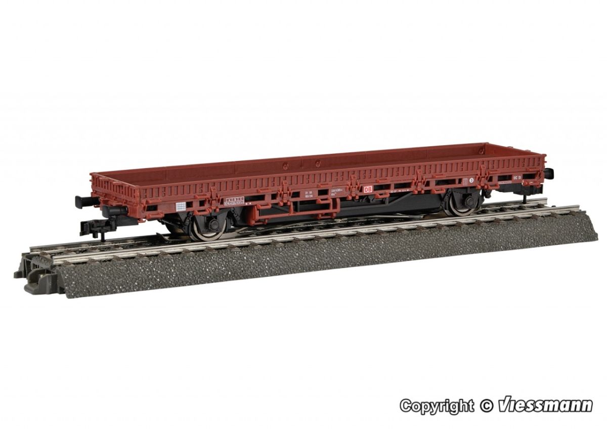Viessmann H0 (1:87) 2311 - H0 Niederbordwagen mit Antrieb, braun, Funktionsmodell für Dreileitersysteme | Modellbahn | Modelleisenbahn