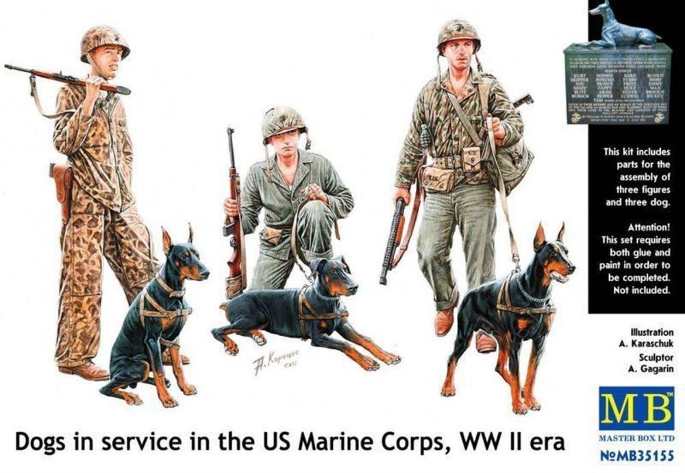 Master Box Ltd. MB35155 - Dogs in service in US Marine Corps in 1:35 | Modellbau
