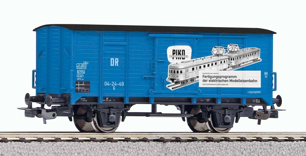 Piko H0 (1:87) 24502 - Gedeckter Güterwagen G02 VEB PIKO DR III | Modellbahn | Modelleisenbahn