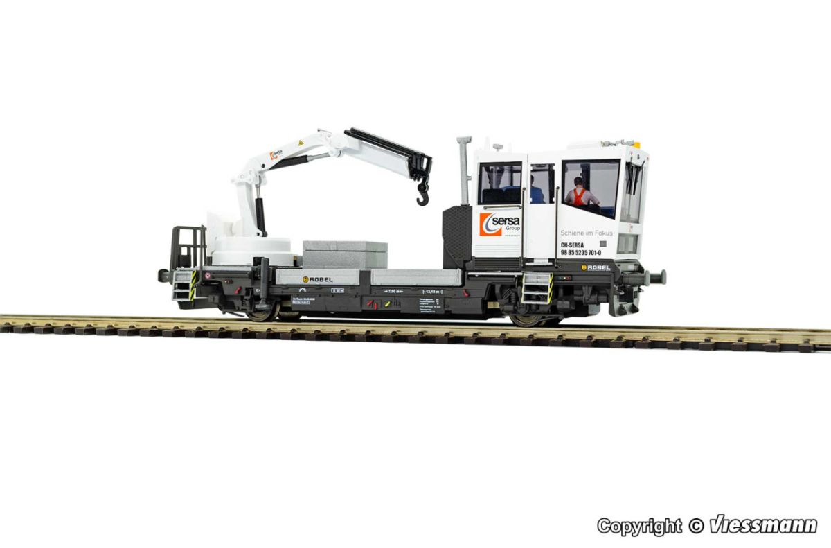 Viessmann H0 (1:87) 2630 - H0 ROBEL Gleiskraftwagen 54.22 SERSA Version mit motorisch bewegtem Kran, Funktionsmodell für 2L Modellbahn