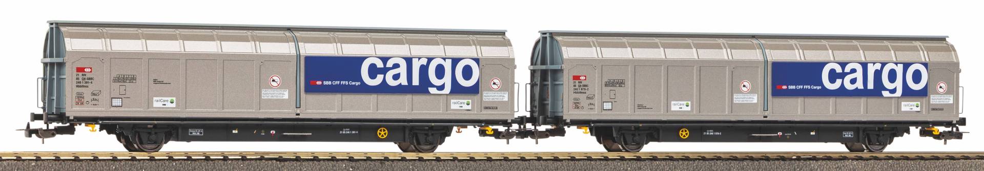 Piko H0 (1:87) 28309 - 2er Set Schiebewandwagen Habbillnss CH-SBB C / Railcare VI | Modellbahn | Modelleisenbahn