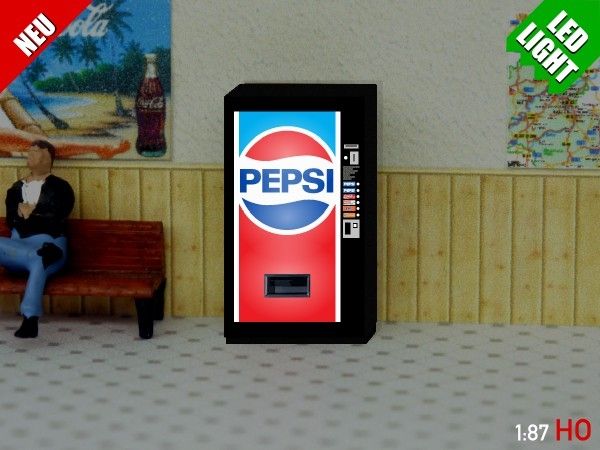 Modellland H0 (1:87) 3016-8 - 1:87 Spur H0 LED 9 - 12V Pepsi Cola Automat beleuchet | Modellbahn | Modelleisenbahn