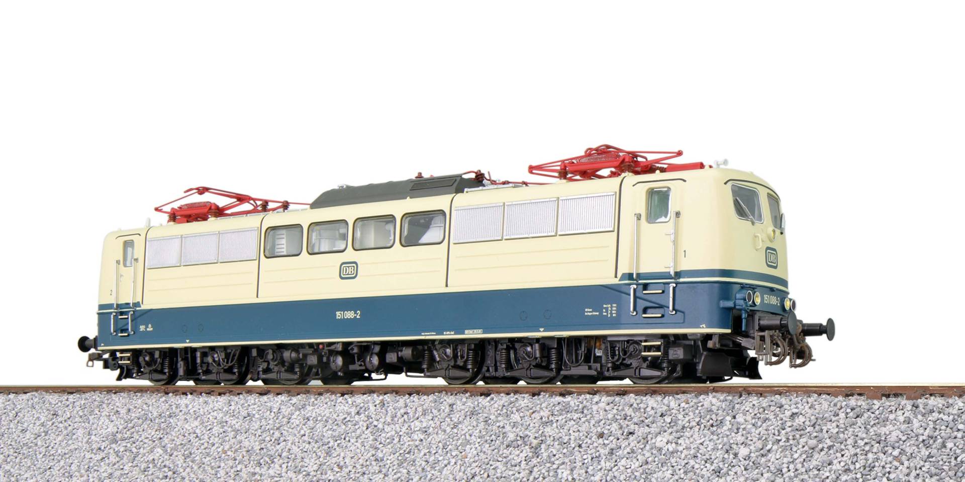 ESU H0 (1:87) 31036 - E-Lok, H0, BR 151, 151 088 DB, Ozeanblau/beige, Ep IV, Vorbildzustand um 1988, LokSound, Pantograph, DC/AC | Modellbahn |
