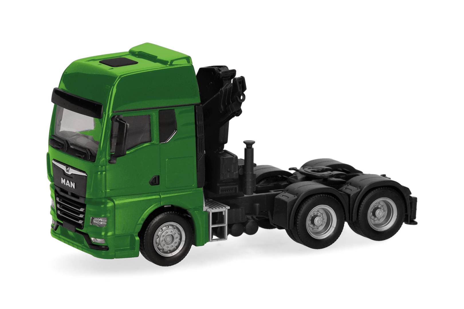 Herpa H0 (1:87) 313100-004 - MAN TGX GX Zugmaschine mit Kran 3achs, grün | Modellbahn | Modelleisenbahn