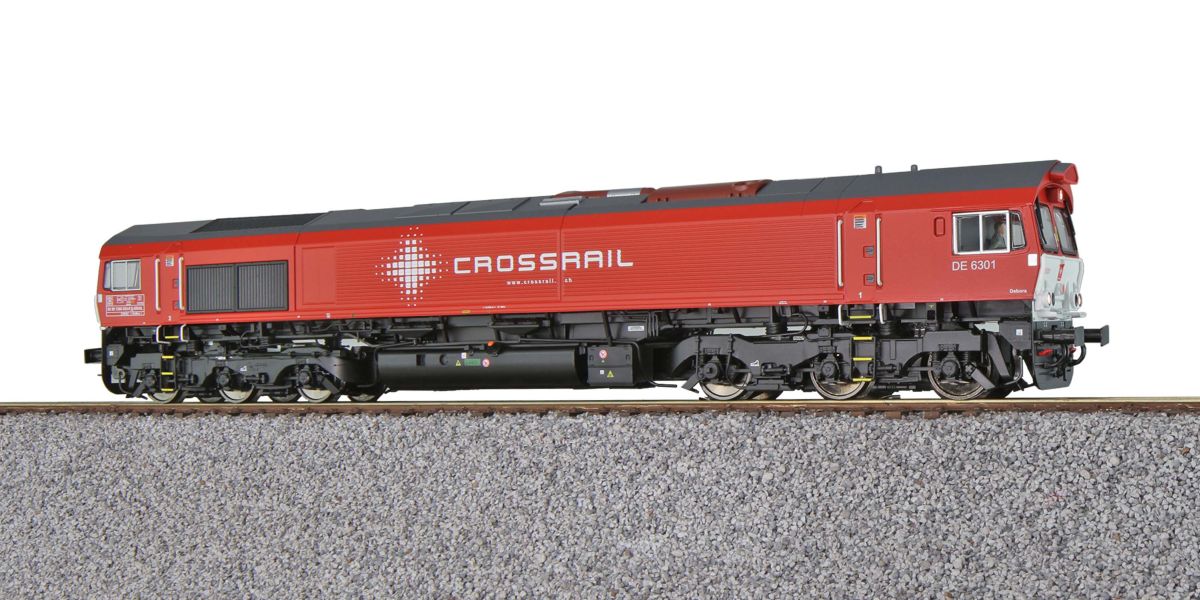 ESU H0 (1:87) 31363 - Diesellok H0, C66, DE 6301 Crossrail, Ep. VI, Vorbildzustand um 2014, verkehrsrot, Sound+Rauch, DC/AC | Modellbahn |
