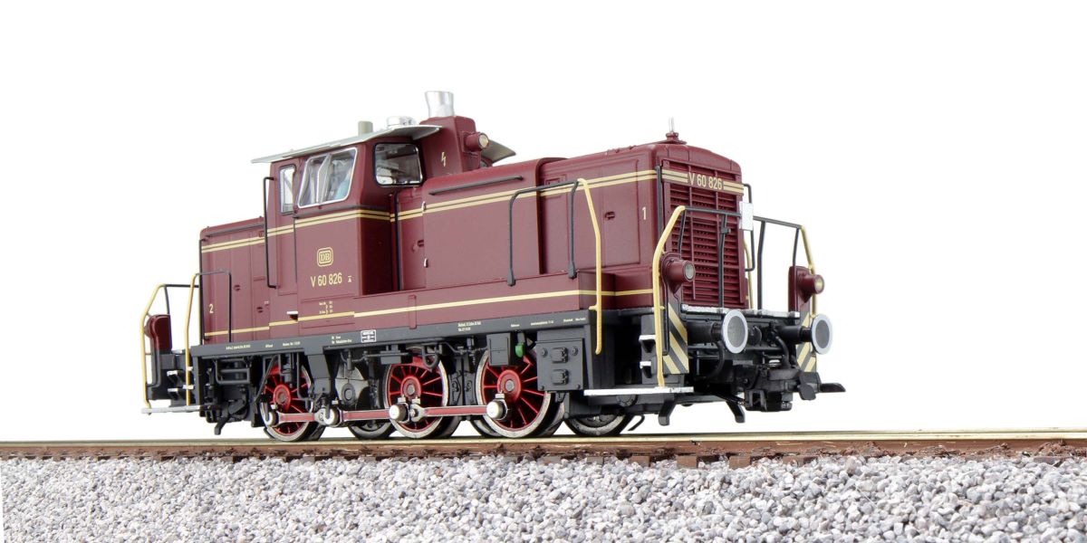 ESU H0 (1:87) 31740 - Diesellok, V60 826 DB, altrot, Ep. III, Vorbildzustand um 1963, LokSound, Raucherzeuger, Rangierkupplung, DC/AC | Modellbahn |