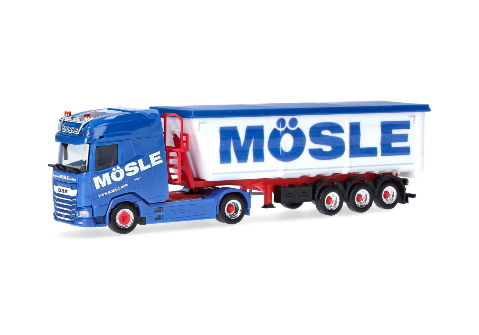 Herpa H0 (1:87) 320153 - DAF XG+ Stahlmulden-Sattelzug Mösle | Modellbahn | Modelleisenbahn
