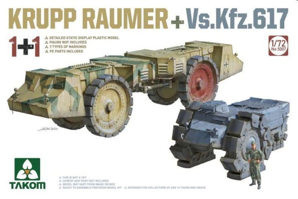 Takom TAK5007 - Krupp Räumer +Vs.Kfz.617 in 1:72 | Modellbau
