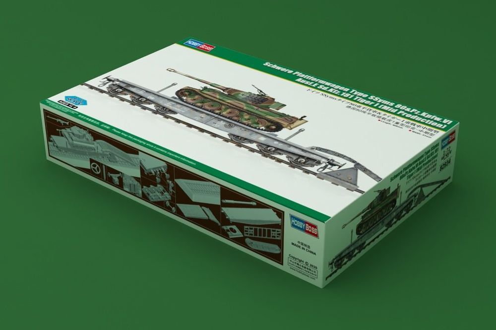 Hobby Boss 82934 - Schwere Plattformwagen Type SSyms 80&Pz.Kpfw.VI Ausf.E Sd.Kfz181 TigerI(Mid Prod | Modellbau