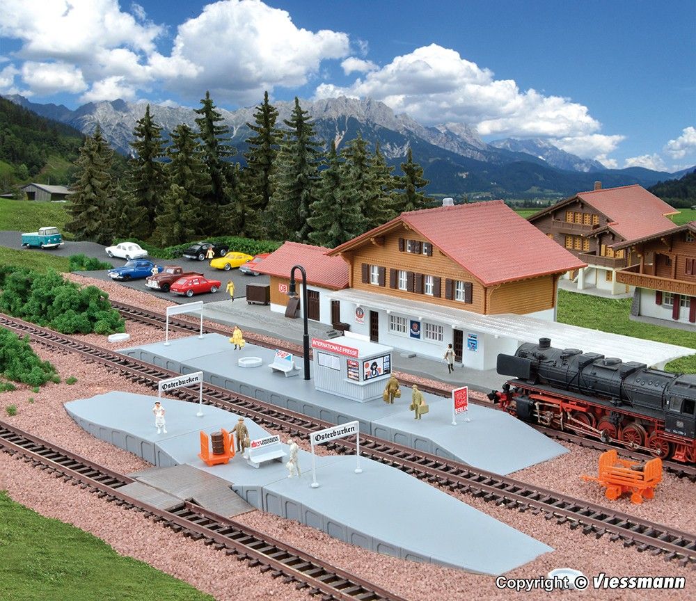 Kibri N 37755 - Deko-Set rund um den Bahnsteig | Modellbahn | Modelleisenbahn