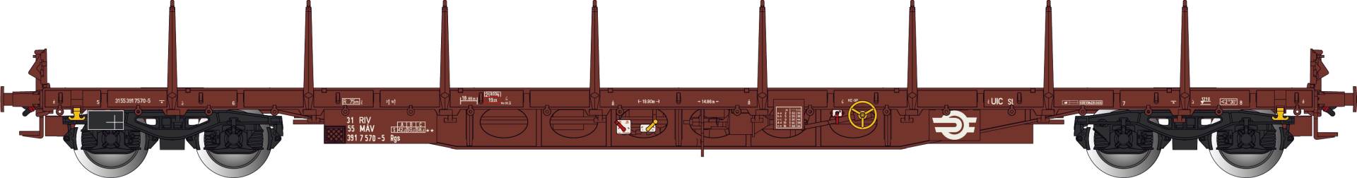 Albert Modell H0 (1:87) 391016 - Flachwagen MÁV, V, Rgs, braun | Modellbahn | Modelleisenbahn