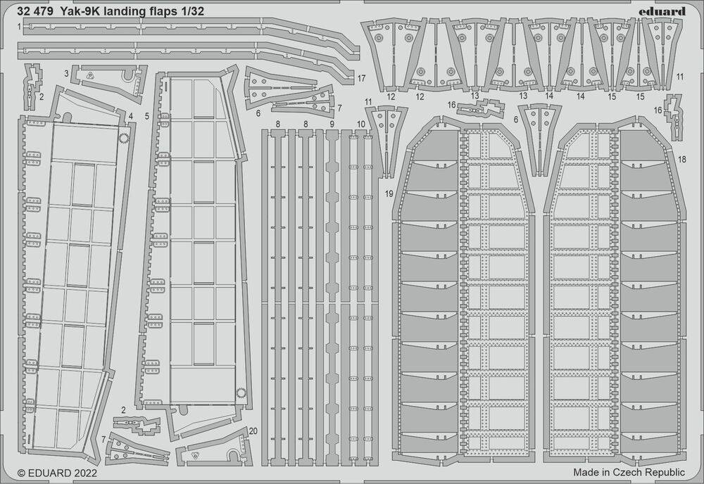 Eduard Accessories 32479 - 1:32 Yak-9K landing flaps for ICM | Modellbau