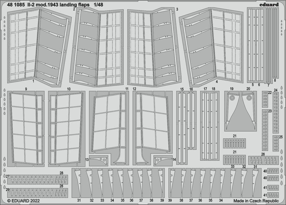 Eduard Accessories 481085 - 1:48 Il-2 mod. 1943 landing flaps 1/48 | Modellbau