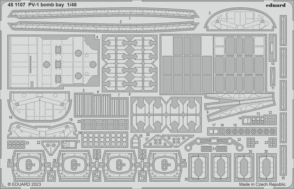 Eduard Accessories 481107 - 1:48 PV-1 bomb bay 1/48 ACADEMY | Modellbau