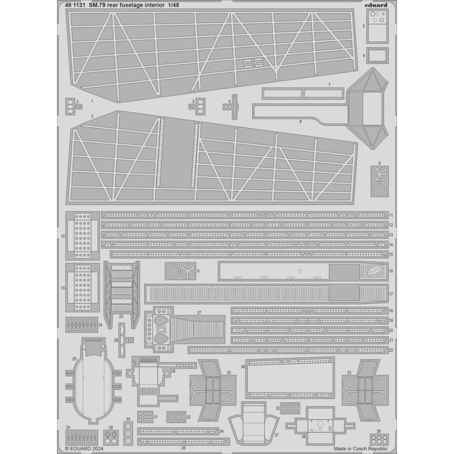 Eduard Accessories 481131 - 1:48 SM.79 rear fuselage interior 1/48 EDUARD | Modellbau
