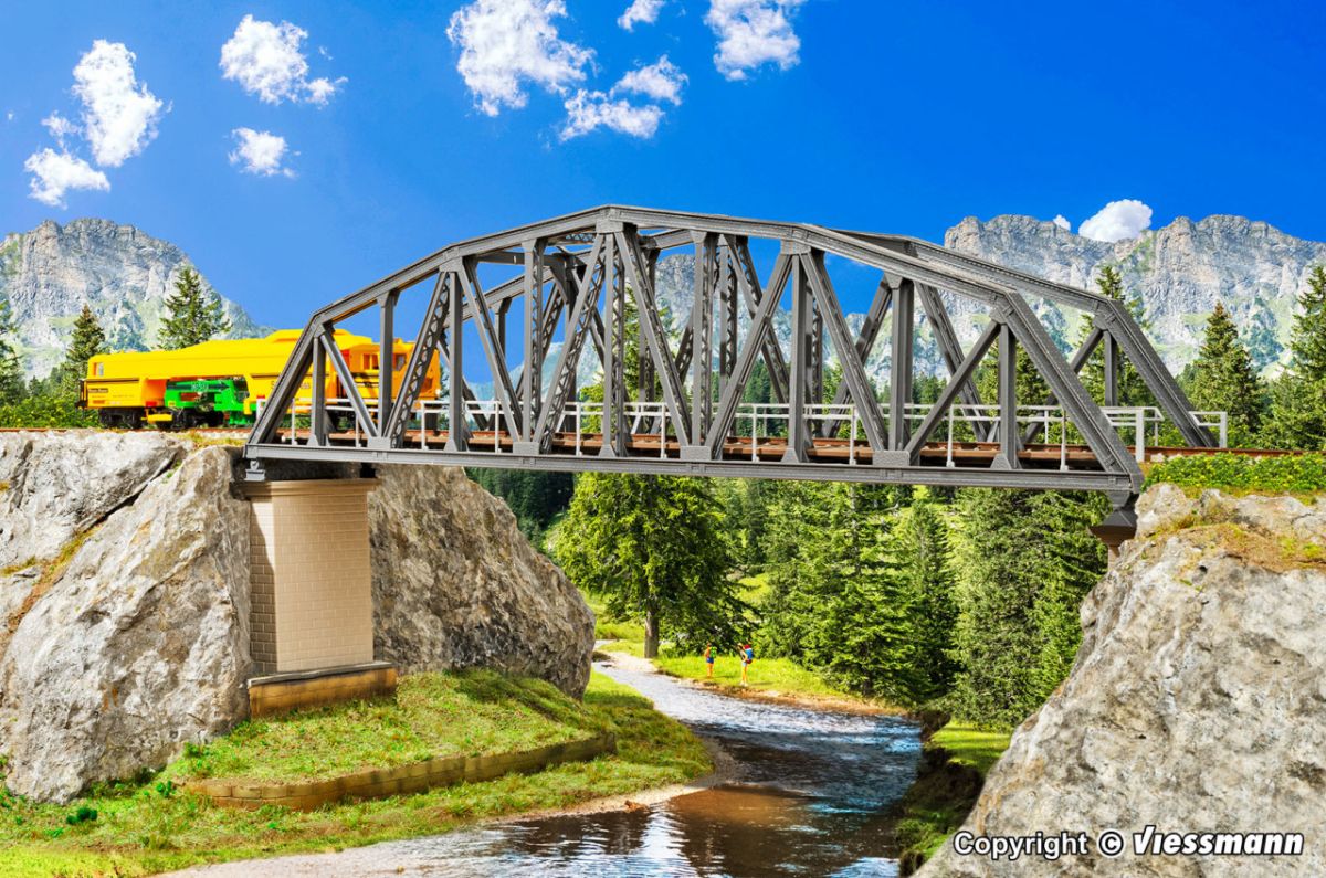 Kibri H0 (1:87) 39700 - Spur H0 Stahlbogenbrücke, eingleisig | Modellbahn | Modelleisenbahn
