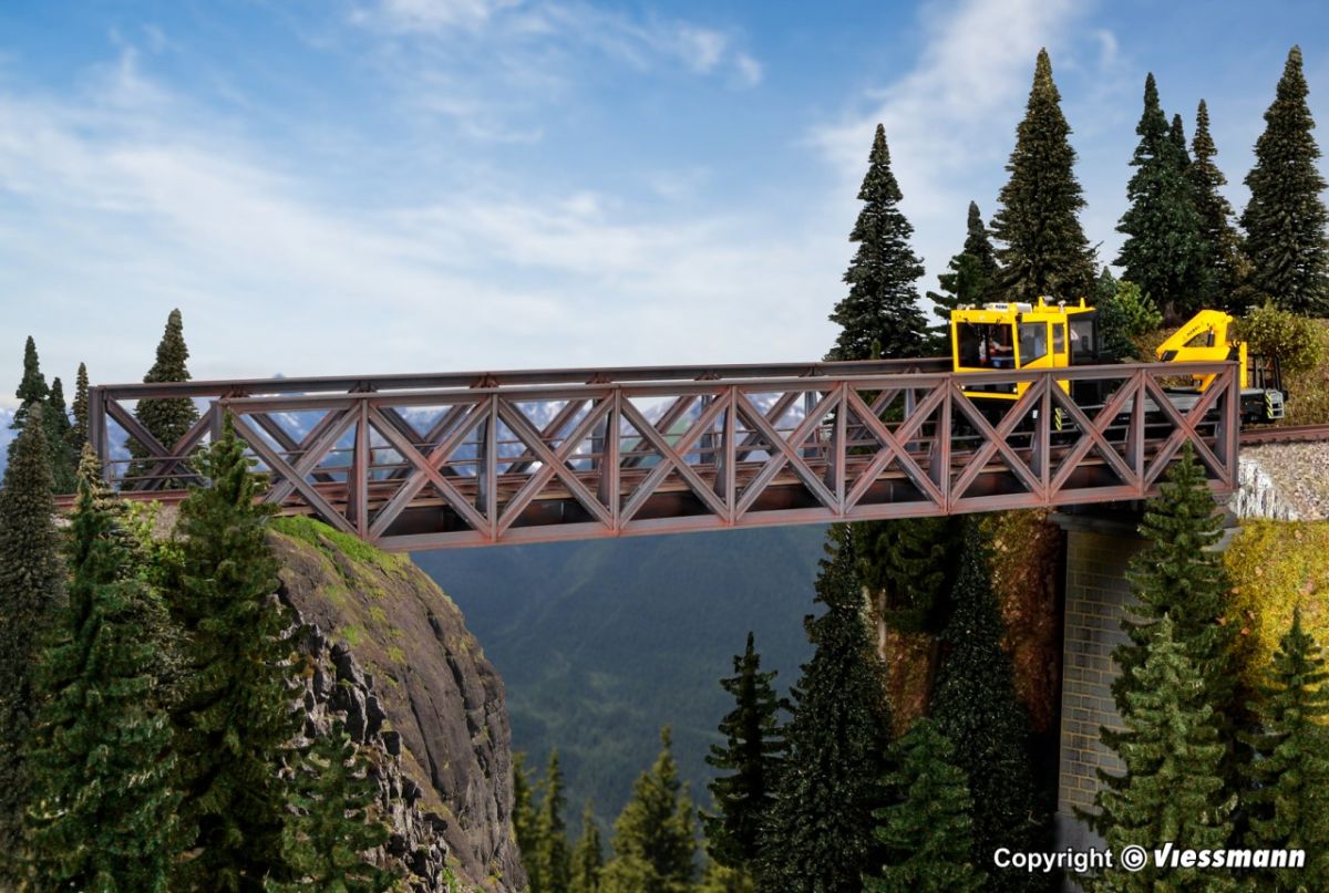 Kibri H0 (1:87) 39702 - Spur H0 Fachwerk-Stahlbrücke, eingleisig | Modellbahn | Modelleisenbahn