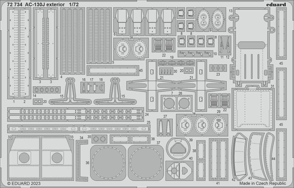 Eduard Accessories 72734 - 1/72 AC-130J exterior 1/72 ZVEZDA | Modellbau