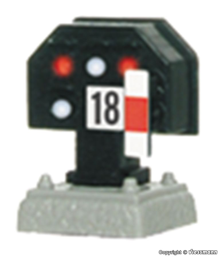 Viessmann H0 (1:87) 4018 - H0 Licht-Sperrsignal, nieder | Modellbahn | Modelleisenbahn