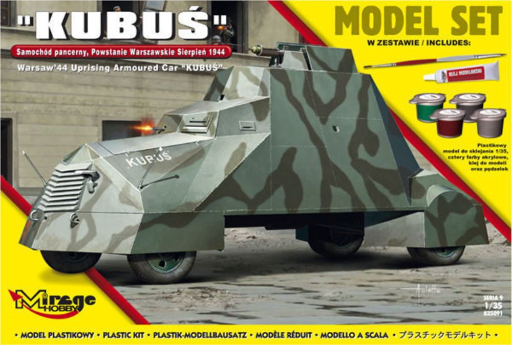 Mirage Hobby 835091 - Kubus(Warsaw44 Uprising Armoured Car) Model Set in 1:35 | Modellbau