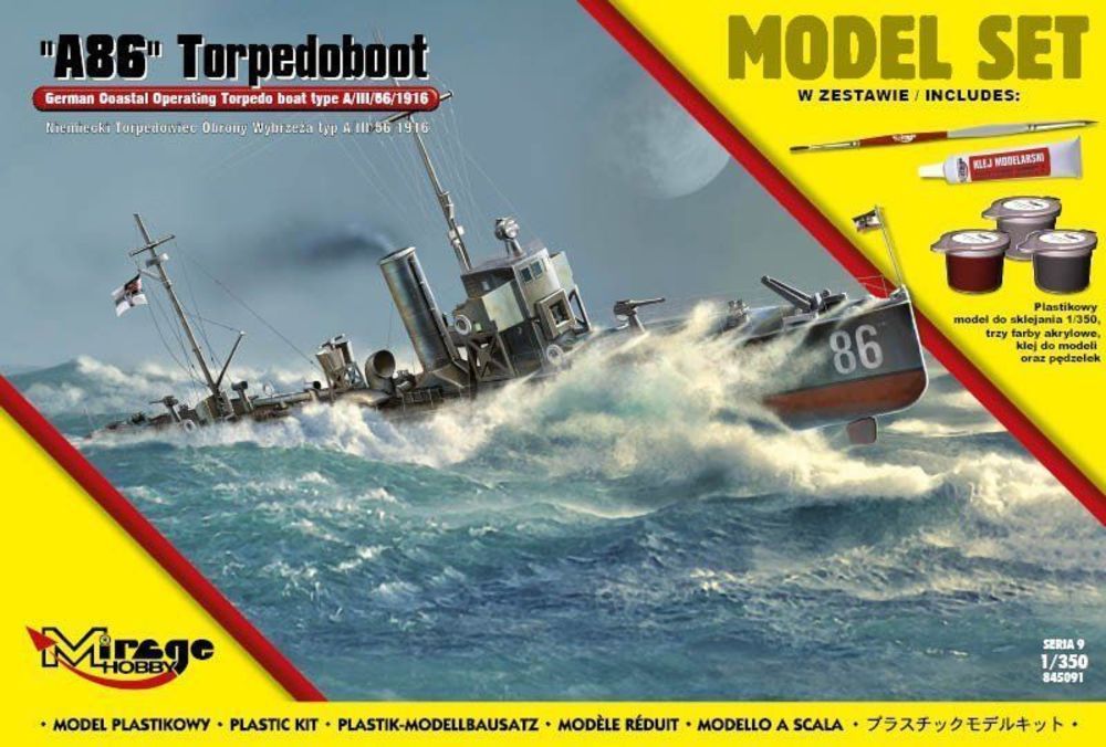 Mirage Hobby 845091 - A86 German Torpedoboot (Model Set) in 1:350 | Modellbau