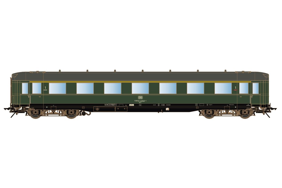 Lenz 0 41260-03 - Schürzenwagen AB4ü-38, DB, Ep. 4, RAL 6020 | Modellbahn | Modelleisenbahn